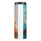 Delikate Orange-Blume Thermosbecher (Rückseite)