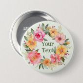 Delikate Orange Blume Wreath Lapel Emblem Button (Vorne & Hinten)