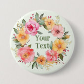 Delikate Orange Blume Wreath Lapel Emblem Button (Vorderseite)