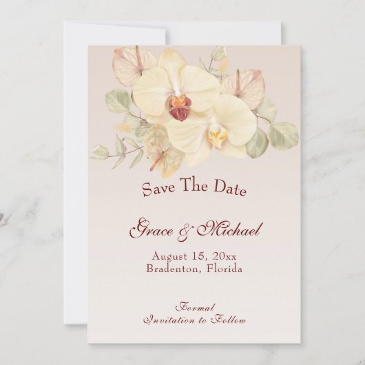 Delikate Orchid-Blume Hochzeit Save The Date (Vorderseite)
