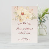 Delikate Orchid-Blume Hochzeit Save The Date (Stehend Vorderseite)