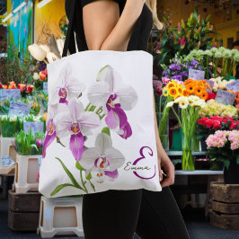 Delikate Orchid-Blume Monogramm Tasche