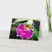 Delikate Orchid-Blume Personalisiert Geburtstag Karte (Vorderseite)