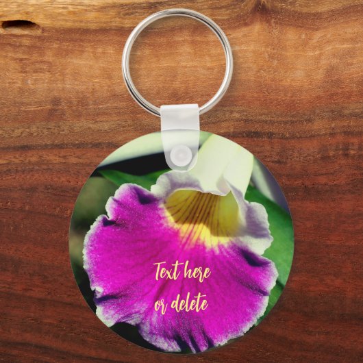 Delikate Orchid-Blume Personalisiert Schlüsselanhänger (Vorderseite)