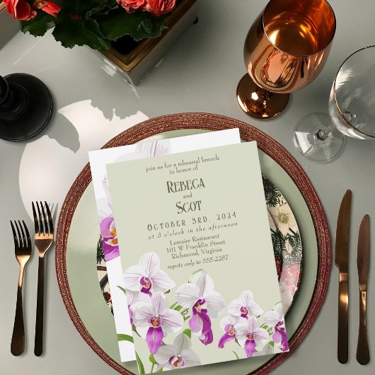 Delikate Orchid Wedding Brunch Probe Einladung
