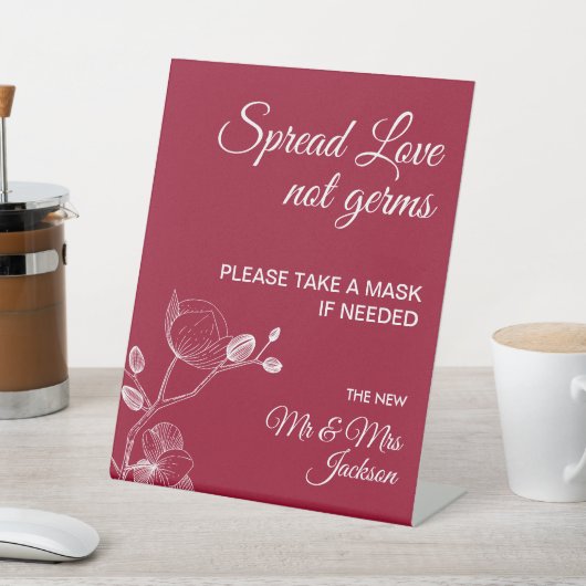 Delikate Orchideen elegante Hochzeitscovid Sicherh Sockelschild (In SItu)