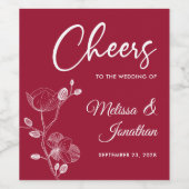 Delikate Orchideen jubeln an der Hochzeitstorte Weinetikett (Einzelnes Label)