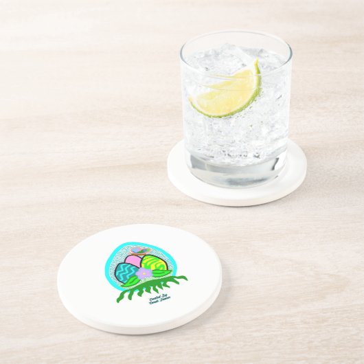 Delikate Ostereier Sandstone Untersetzer (Seite)