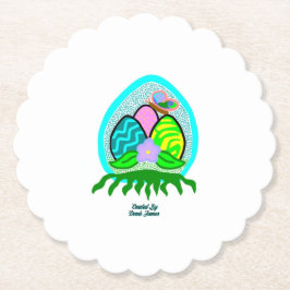 Delikate Ostereier Scalloped Round Untersetzer