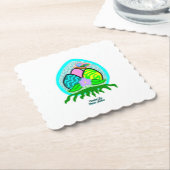 Delikate Ostereier Scalloped Square Untersetzer (angewinkelt)