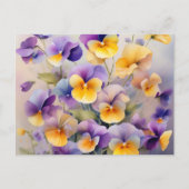 Delikate Pansy-Blume in weichem Wasser Postkarte (Vorderseite)
