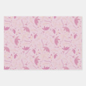 Delikate Pastel Florals und Bows Geschenkpapier Set (Vorderseite)