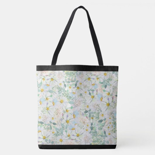 Delikate Pastel Watercolor Daisies Tasche (Vorderseite)