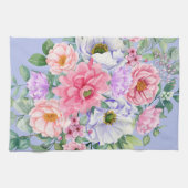 Delikate Pastel Watercolor Summer Florals Geschirrtuch (Horizontal)