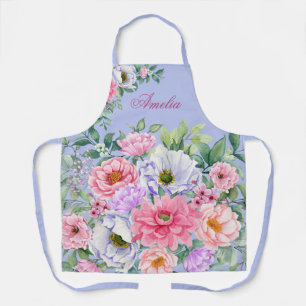 Delikate Pastel Watercolor Summer Florals Schürze