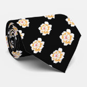 DELIKATE PASTEL YELLOW PEONY PATTERN KRAWATTE (Gerollt)
