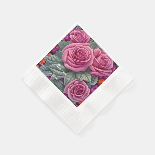 Delikate pastellrosa Hochzeitsstipps - Rose Serviette (Ecke)