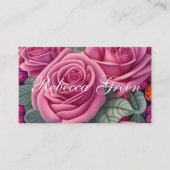 Delikate pastellrosa Hochzeitsstipps - Rose Visitenkarte (Vorderseite)