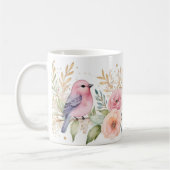 Delikate Pastellvögel und Glitzer Kaffeetasse (Links)