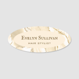 Delikate Peach Agate Name Tag Namensschild