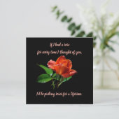 Delikate Peach-Rose auf der Schwarzen Karte (Stehend Vorderseite)