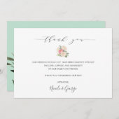 Delikate Peony Bouquet Sommerhochzeit danke Einladung (Vorne/Hinten)