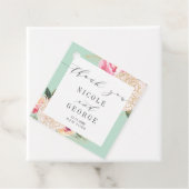 Delikate Peony Gold Blume danke Ihnen Hochzeit Geschenkanhänger (Beispiel)