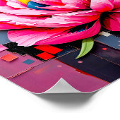 Delikate Peony im modernen Abstrakten Stil Poster (Ecke)