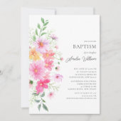 Delikate Petals Baptisse Einladung (Vorderseite)