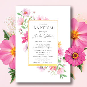 Delikate Petals Baptisse Einladung