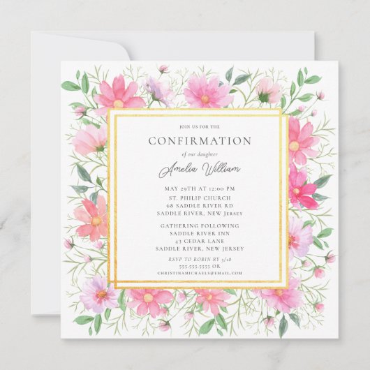 Delikate Petals-Bestätigung Einladung (Vorderseite)