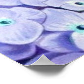 Delikate Petals: Blaues Hydrangea Poster (Ecke)