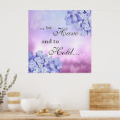 Delikate Petals: Blaues Hydrangea Poster (Küche)