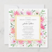 Delikate Petals Erste Kommune Einladung (Vorderseite)