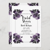 Delikate Pflaume Lila Rose Shabby Dusche Einladung (Vorne/Hinten)