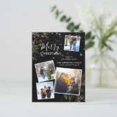Delikate Pines Weihnachten 4 Foto Collage Card Postkarte (Stehend Vorderseite)