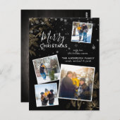 Delikate Pines Weihnachten 4 Foto Collage Card Postkarte (Vorne/Hinten)