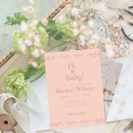 Delikate Pink Baby Duschkarte Einladung