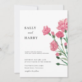 Delikate Pink-Blume Hochzeit Einladung