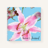 Delikate Pink Lily Blume auf der Insel Aqua Notizblock (Vorderseite)