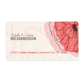 Delikate Poppy-Blume Adressetikett