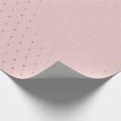 Delikate Pulverfarbe Diamantschneide Rosa Rose Gol Geschenkpapier (Ecke)