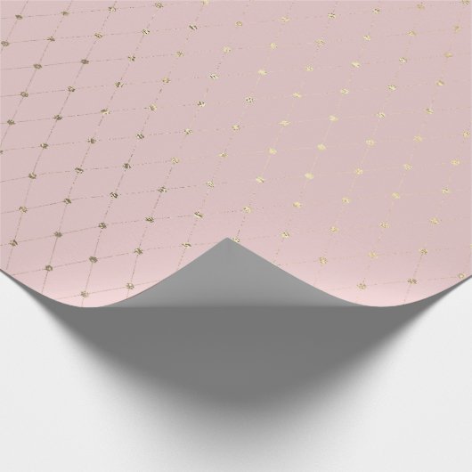 Delikate Pulverfarbe Diamantschneide Rosa Rose Gol Geschenkpapier (Ecke)