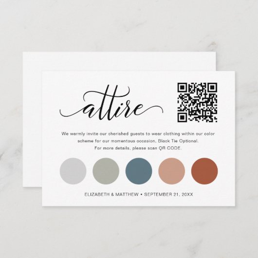 Delikate QR-Code-Farbpalette Begleitkarte (Vorne/Hinten)