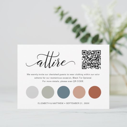 Delikate QR-Code-Farbpalette Begleitkarte (Stehend Vorderseite)