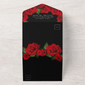 Delikate Red Liebe Rose Hochzeit All In One Einladung (Außenbereich)