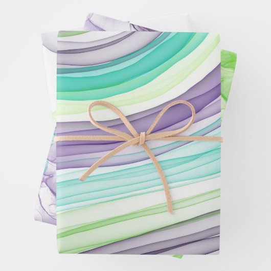 Delikate Regenbogenfarben, weiche Papierblätter Geschenkpapier Set (Beispiel)