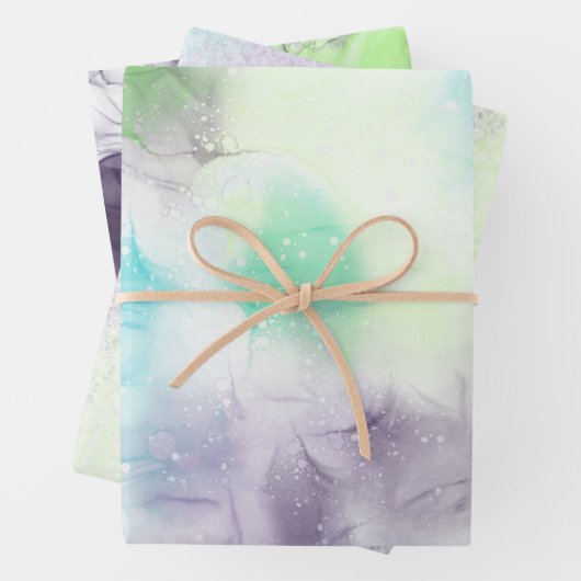 Delikate Regenbogenfarben, weiche Papierblätter Geschenkpapier Set (Beispiel)