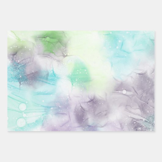 Delikate Regenbogenfarben, weiche Papierblätter Geschenkpapier Set (Vorderseite)