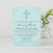 Delikate religiöse Hochzeitseinladungen Einladung (Stehend Vorderseite)